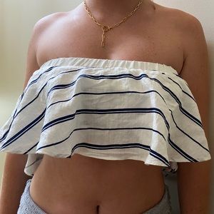 Flowy, striped bandeau top